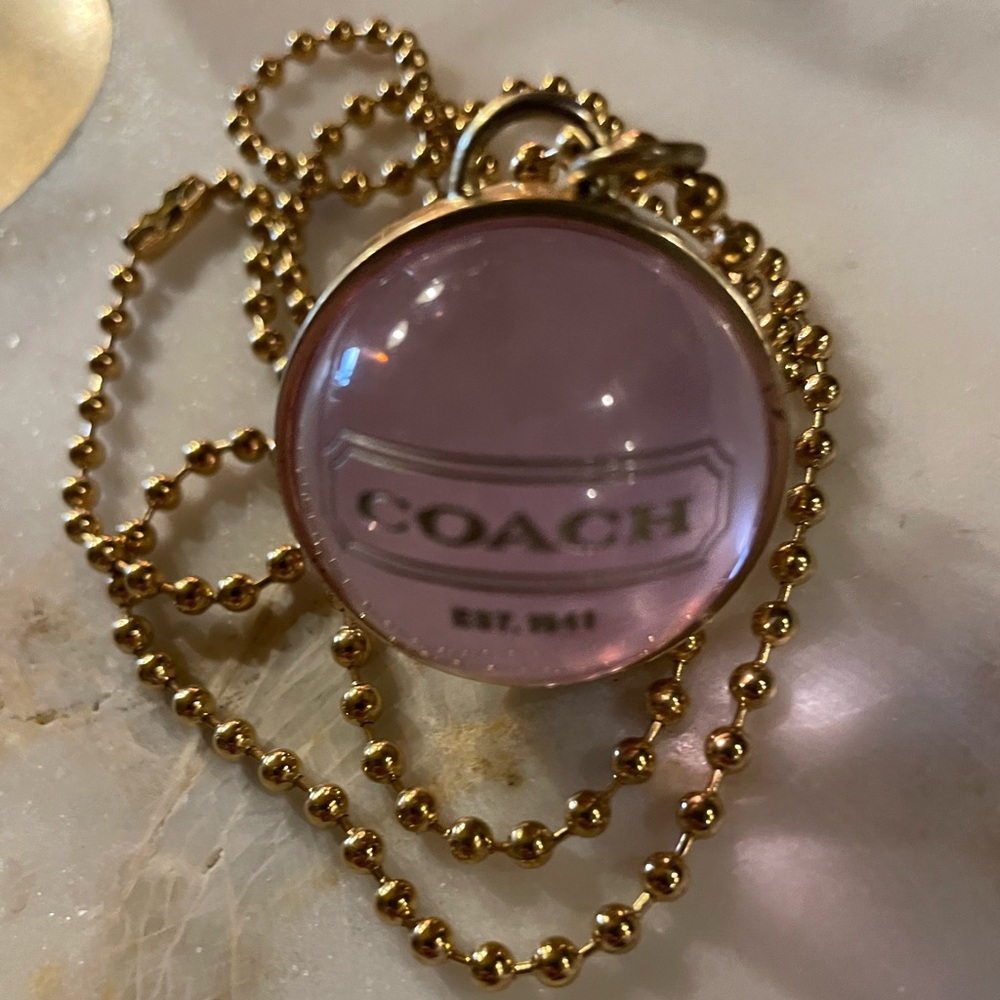 COACH Vintage Orb Sphere Transparent Bag Charm Keychain Pendant With Ball Chain - Picture 3 of 15